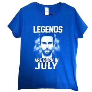 Adam Levine Legends are Born in July Tee Blue Sz L